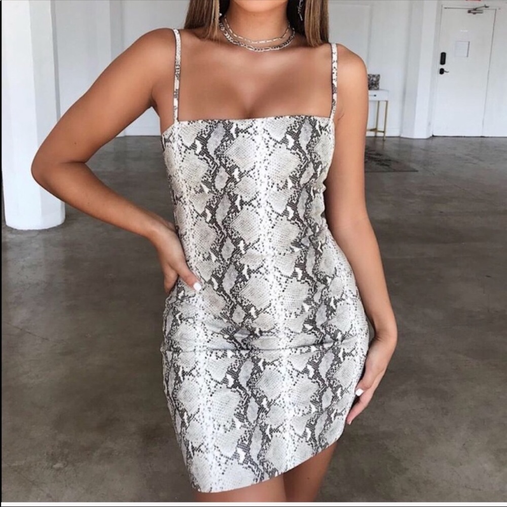 Tiger Mist snake skin print dress
